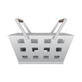 Isolated steel hand basket drawing