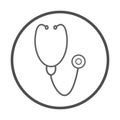 Isolated stethoscope icon with a heart form.