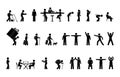 Isolated stick figure people icons, human pictogram