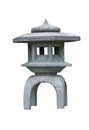 Isolated stone lantern for garden decoration on white background, Japanese or Asia stone lantern. Clipping path in the file Royalty Free Stock Photo