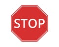 Isolated Stop sign. Traffic signal icon. Flat design. Royalty Free Stock Photo