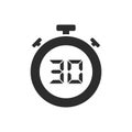 Isolated stopwatch icon with thirty seconds