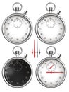 Isolated stopwatches and parts illustration Royalty Free Stock Photo