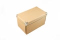 Isolated storage cardboard box in white background