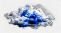 Isolated storm cloud with fierce blue lightning Royalty Free Stock Photo