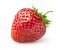 Isolated strawberry. Single strawberry fruit isolated on white background, with clipping path. Royalty Free Stock Photo