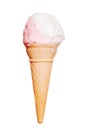 Isolated Strawberry Vanilla Ice cream cone Royalty Free Stock Photo
