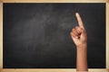 Isolated student hand and findger raising up, for question, answer, learning or participation to lesson Royalty Free Stock Photo