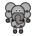 Isolated stuffed elephant toy icon