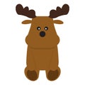 Isolated stuffed moose toy