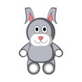 Isolated stuffed rabbit toy icon