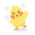 Isolated stunned chick cartoon character Vector