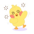 Isolated stunned chick cartoon character Vector