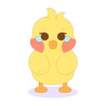 Isolated stunned chick cartoon character Vector