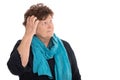 Isolated stunned senior woman looking pensive and sorrowful side Royalty Free Stock Photo