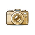 Isolated stylized illustration of a modern digital single lens reflex camera vector art Royalty Free Stock Photo