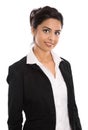 Isolated successful happy indian business woman over white. Royalty Free Stock Photo