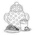 Isolated sugar bowl and cake design