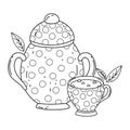 Isolated sugar bowl and coffee cup design