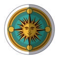 Isolated sun inside compass design Royalty Free Stock Photo