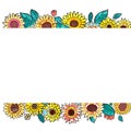 Isolated sunflower borders for elegant invitations and greatings card ai generated Royalty Free Stock Photo