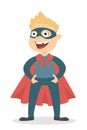 Isolated superhero boy. Royalty Free Stock Photo