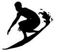 Isolated surfing man - vector icon