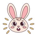 Isolated surprised rabbit cartoon avatar Vector