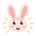 Isolated surprised rabbit cartoon avatar Vector