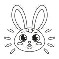 Isolated surprised rabbit cartoon avatar Vector