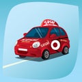 Isolated sushi delivery car Royalty Free Stock Photo