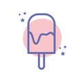 Isolated sweet ice cream block line style icon vector design