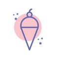 Isolated sweet ice cream block line style icon vector design