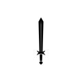 An isolated sword icon on a white background. Fantasy Warrior weapons design silhouette. Logo Vector illustration. Royalty Free Stock Photo