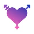 Isolated symbol of transgender people. Color icon.