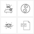 Isolated Symbols Set of 4 Simple Line Icons of avatar; avatar; avatar; fitness; group