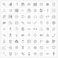 Isolated Symbols Set of 81 Simple Line Icons of bucket, broom, ghost, bucket, setting