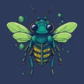 Robot Bee Bug Cartoon. Vector Art Royalty Free Stock Photo
