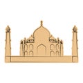 Isolated taj mahal landmark outline Vector