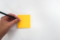 Isolated people take note mock up postit for reminder Royalty Free Stock Photo
