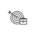 Isolated target and suitcase icon line design