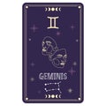 Isolated tarot card with geminis zodiac sign Vector Royalty Free Stock Photo