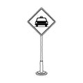 Isolated taxi road sign design