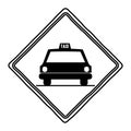 Isolated taxi road sign design