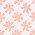 Isolated tender seamless summer flora pattern with doodle flower pink shapes. White background