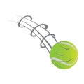 Isolated tennis ball with a motion effect