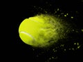 Isolated tennis ball with speed power effect