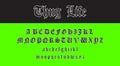 Thug Life Gothic 90\'s alphabet. Small and capital letters collection.
