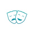 Isolated theatre masks gradient design