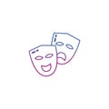 Isolated theatre masks line gradient design